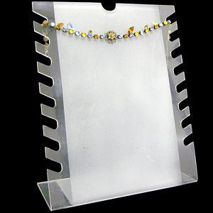 DS-034 Notched Bracelets/Necklaces Frosted Clear Display Stand  - DisplayImporter.com