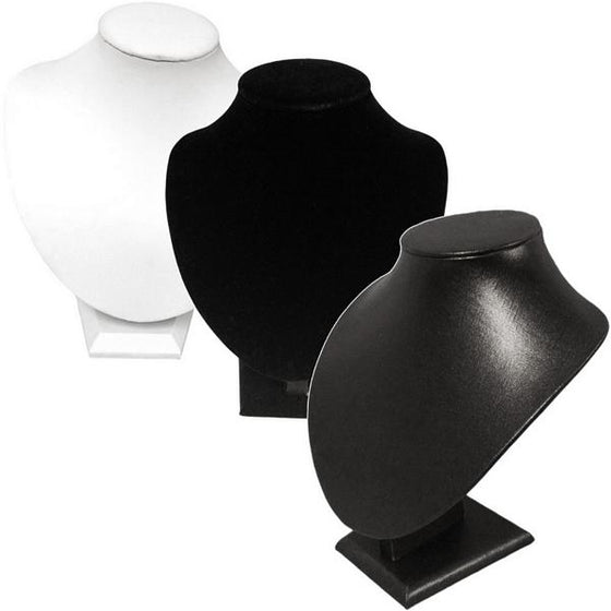 DS-037 Medium Bust Leatherette/Velvet Display - DisplayImporter