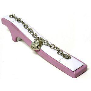 DS-049 Pink and White Leatherette Single Bracelet Ramp  - DisplayImporter.com