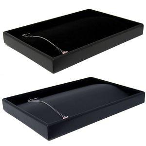 DS-068 22 Tab Leatherette/Velvet Curve Display Tray  - DisplayImporter.com