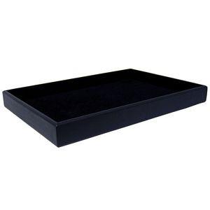 DS-080 Flat Black Leatherette/Velvet Display Tray  - DisplayImporter.com