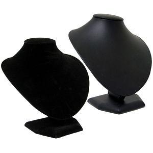 DS-082 Medium Plush Bust Leatherette/Velvet Display  - DisplayImporter.com