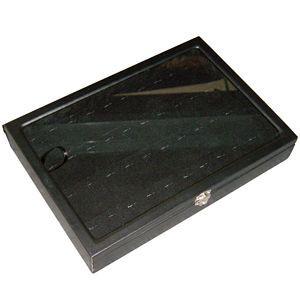 DS-090 Ring/Pendant Display Tray with Clear Glass Top  - DisplayImporter.com