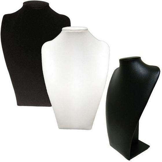 DS-182 Long Plush Bust Leatherette/Velvet Display - DisplayImporter