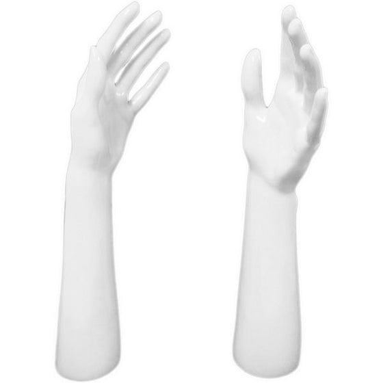 DS-187 Glossy White Glove and Jewelry Display Hand - DisplayImporter