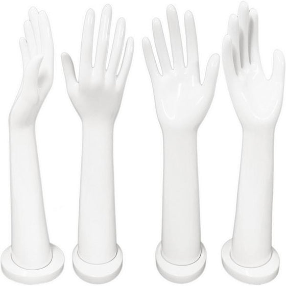 DS-188 Tall Glossy White Glove and Jewelry Display Hand - DisplayImporter