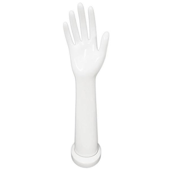 DS-188 Tall Glossy White Glove and Jewelry Display Hand - DisplayImporter