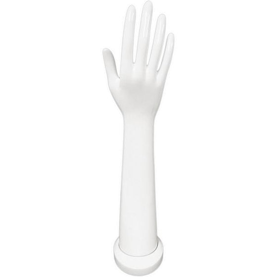 DS-188 Tall Glossy White Glove and Jewelry Display Hand - DisplayImporter