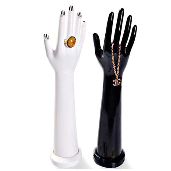 DS-188 Tall Glossy White Glove and Jewelry Display Hand - DisplayImporter