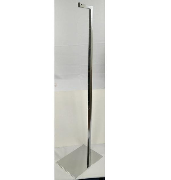 51"-77" Chrome Metal Costumer Display Stand for Hanging Forms