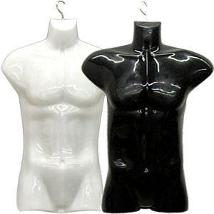 MN-116 Plastic Male Torso Form with Metal Swivel Hook  - DisplayImporter.com - 1