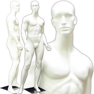 MN-159 Standing Masculine Male Mannequin with Base White - DisplayImporter.com - 3