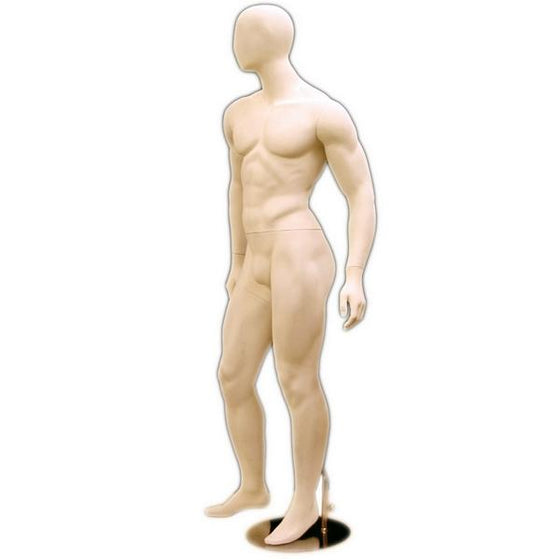 MN-169 Egghead Standing Masculine Male Mannequin with Base - DisplayImporter