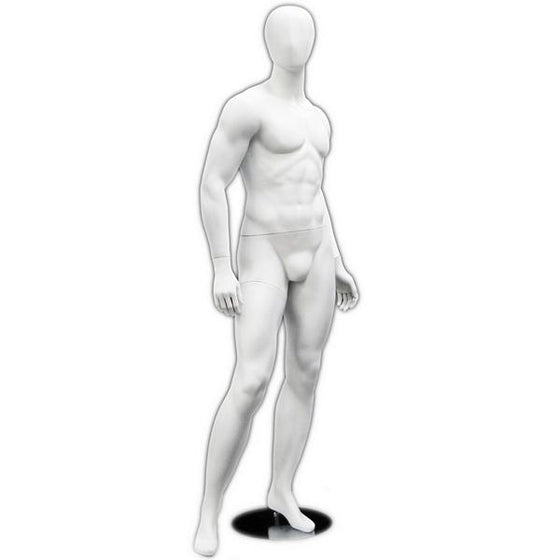 MN-169 Egghead Standing Masculine Male Mannequin with Base - DisplayImporter