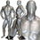 MN-181 Glossy Muscle Bodybuilder Mannequin in Tone & Flex Pose Silver - DisplayImporter.com - 3