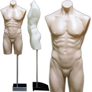 MN-193 Male Armless Round Body Plastic Torso Dress Form  - DisplayImporter.com - 1