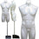 MN-193 Male Armless Round Body Plastic Torso Dress Form White - DisplayImporter.com - 3