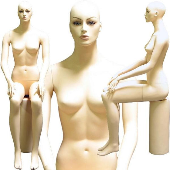 MN-200 Female Mannequin in Sitting Position with Pedestal - DisplayImporter