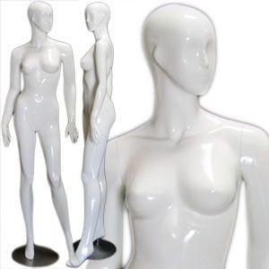 MN-229 Abstract Female Mannequin in High Glossy Paint Glossy White - DisplayImporter.com - 3