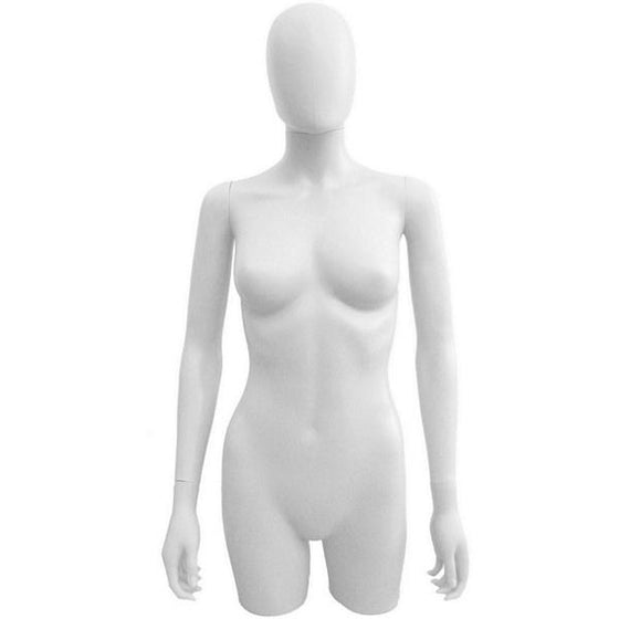 MN-248 Plastic 3/4 Torso Female Upper Body Torso Form with Removable Head - DisplayImporter