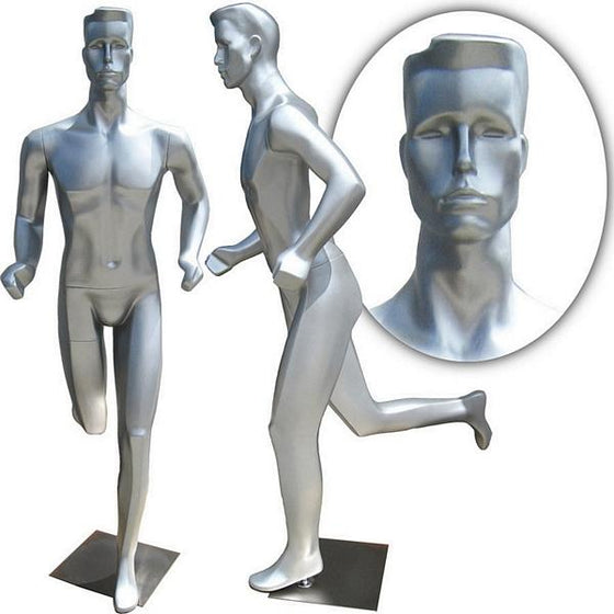 MN-253 Full Size Abstract Male Mannequin in Running Position - DisplayImporter