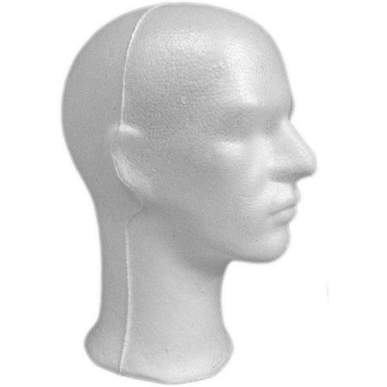 MN-256 Male Styrofoam Mannequin Head with Long Neck - DisplayImporter