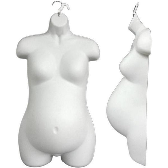 MN-263 Hanging Female Pregnant Maternity Upper Torso Body Dress Form with Metal Swivel Hook - DisplayImporter