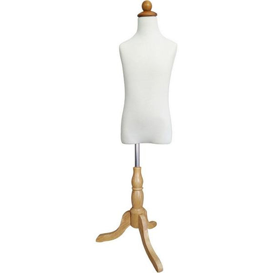 MN-285 Children's French Dress Form with Adjustable Wood Tripod Base (Size 7-9 M/L) - DisplayImporter