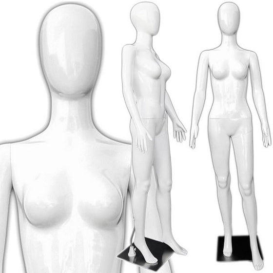 MN-286 Glossy Plastic Egghead Ladies Full Size Mannequin - DisplayImporter