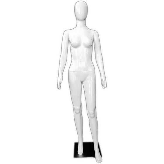 MN-286 Glossy Plastic Egghead Ladies Full Size Mannequin - DisplayImporter