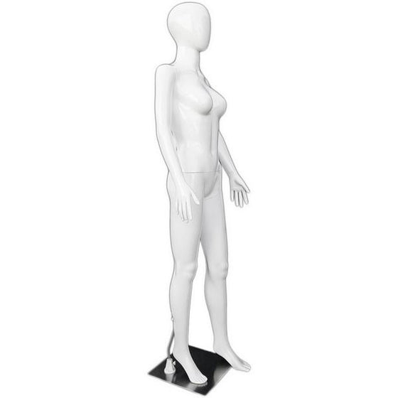 MN-286 Glossy Plastic Egghead Ladies Full Size Mannequin - DisplayImporter