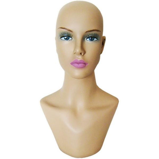 MN-322 Female Display Head Form with Bust - DisplayImporter