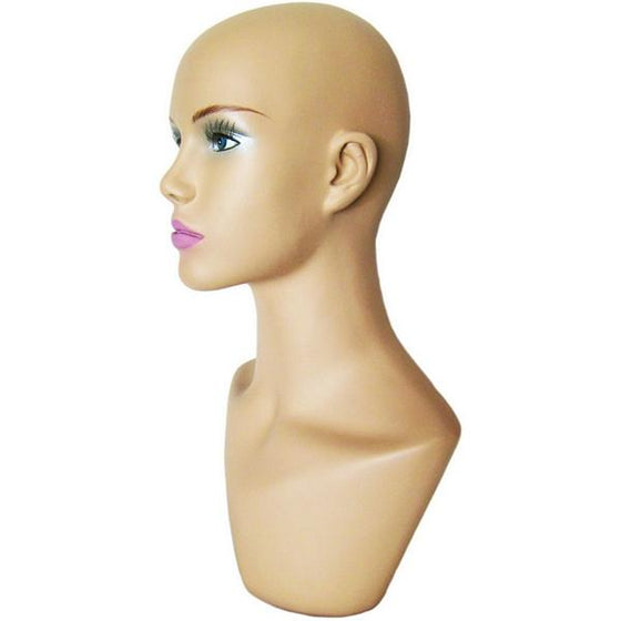 MN-322 Female Display Head Form with Bust - DisplayImporter