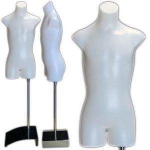 MN-362 Plastic Children Armless Torso Form (Sizes 12-14 X-Large) White - DisplayImporter.com - 3