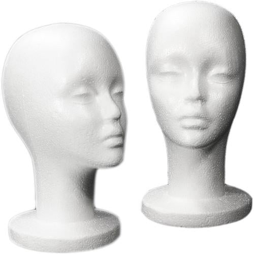 MN-433 Female Styrofoam Mannequin Head - Long Neck  - DisplayImporter.com