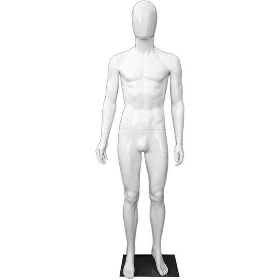 MN-439 Glossy Plastic Egghead Male Full Size Mannequin with Removable Head - DisplayImporter