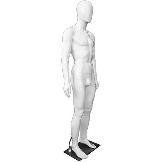 MN-439 Glossy Plastic Egghead Male Full Size Mannequin with Removable Head - DisplayImporter