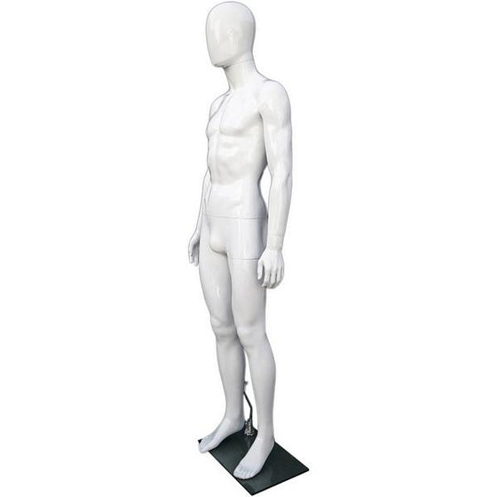 MN-439 Glossy Plastic Egghead Male Full Size Mannequin with Removable Head - DisplayImporter