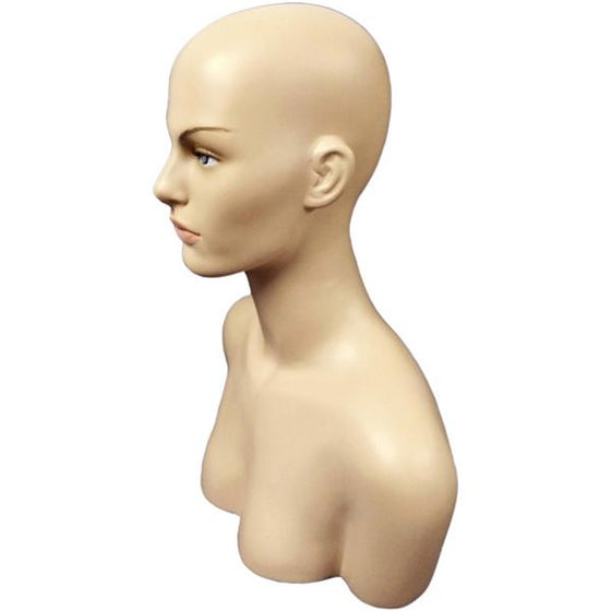 MN-514A Female Mannequin Head Display Form with Shoulder Bust - DisplayImporter