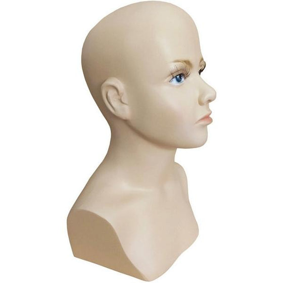 MN-518 Child Mannequin Head Form with Bust - DisplayImporter