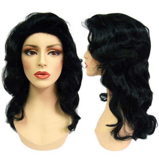 WG-049 Black Luscious Wavy Maria Wig - DisplayImporter