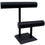 DS-093 Tall Double Round "T" Bar Display Black Leatherette - DisplayImporter.com - 2