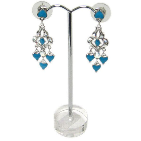 DS-105 Arched Metal "T" Rod Single Pair Earring Stand on Translucent 3D Round Disk Base  - DisplayImporter.com