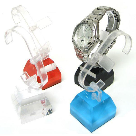 DS-107 Watch Display with Acrylic Top-Beveled Block Base  - DisplayImporter.com