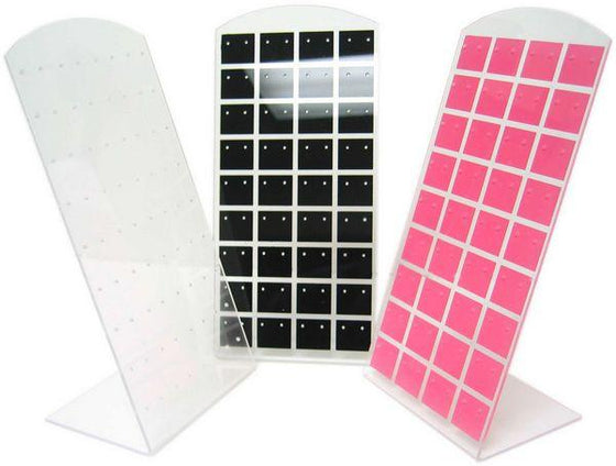 DS-116 Checkered Curved Top 36 Pair Earring Display Panel  - DisplayImporter.com