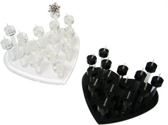 DS-118 Heart Shape Stacked 15 Peg Ring Display  - DisplayImporter.com