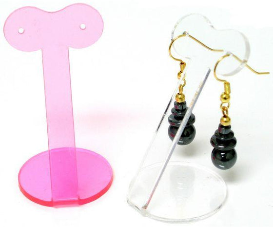 DS-128 Acrylic Single Pair Angle Back Earring Stand  - DisplayImporter.com