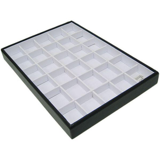 DS-139 Small Item Jewelry Organizer Tray White Leatherette - DisplayImporter.com - 2