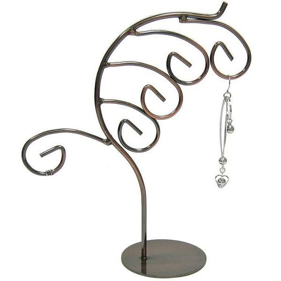 DS-145 Feather Design Antiqued Copper Tone Jewelry Stand  - DisplayImporter.com