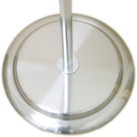 MA-002 Round Dress Form Base in Brushed Chrome Finish with Pole  - DisplayImporter.com